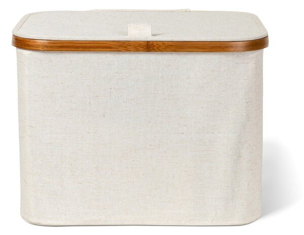 Cutie de depozitare crem din material textil cu capac 40,5x33x30 cm Bamboo/Linen – Bigso