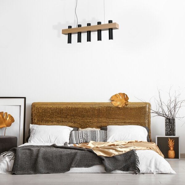Lustră pe cablu WEST 5xGU10/25W/230V negru