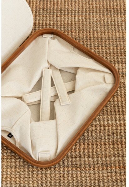 Cutie de depozitare crem din material textil cu capac 40,5x33x30 cm Bamboo/Linen – Bigso