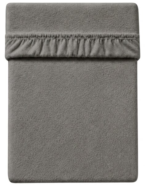 Cearșaf din fleece cu elastic MOLTON gri inchis 90 x 200 cm