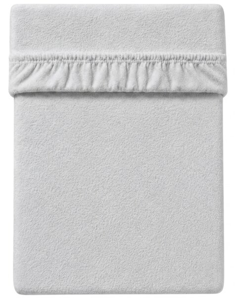 Cearșaf din fleece cu elastic MOLTON argintiu 90 x 200 cm