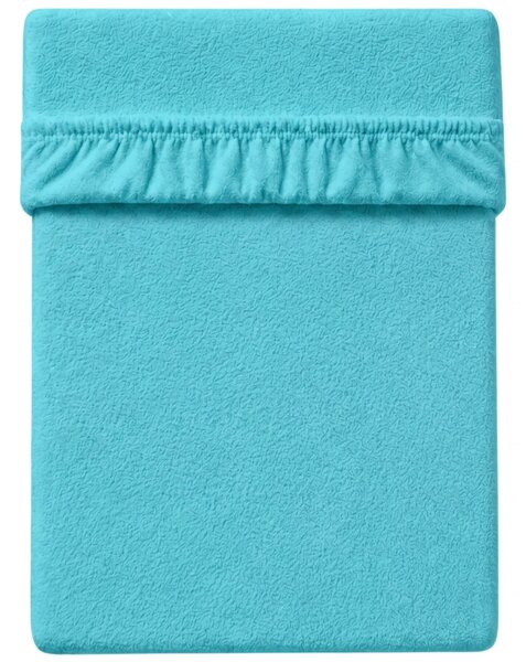 Cearsaf elastic din fleece MOLTON turcoaz 90 x 200 cm