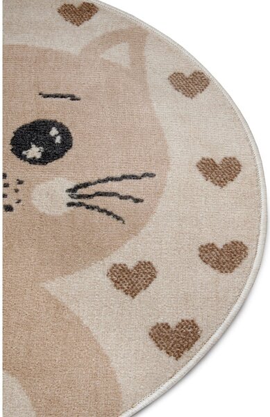 Covor pentru copii bej ø 100 cm Cat – Hanse Home