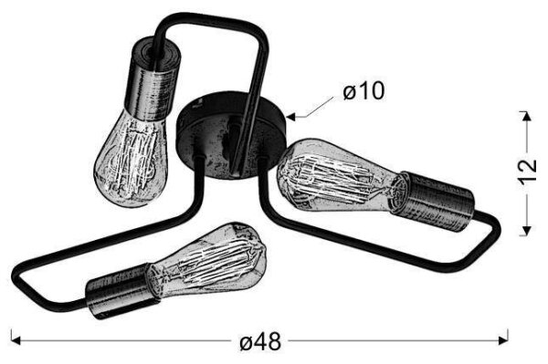 Lustră aplicată HERPE 3xE27/60W/230V