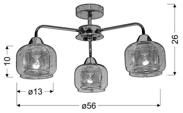 Lustră aplicată RAY 3xE14/40W/230V