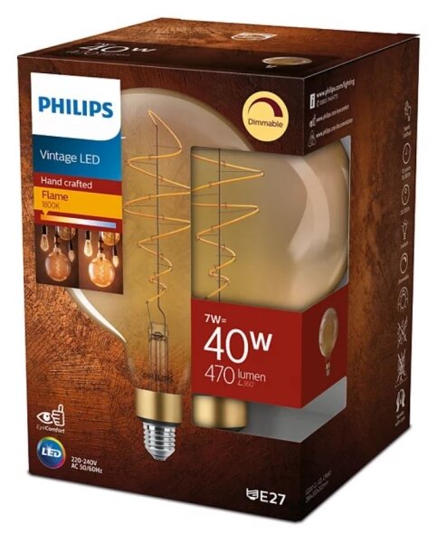 Bec dimmabil LED VINTAGE Philips G200 E27/7W/230V 2000K