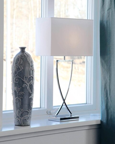 ByRydens 2820440-5000 - Lampă de masă OMEGA 1xE27/5W/230V albă/crom lucios