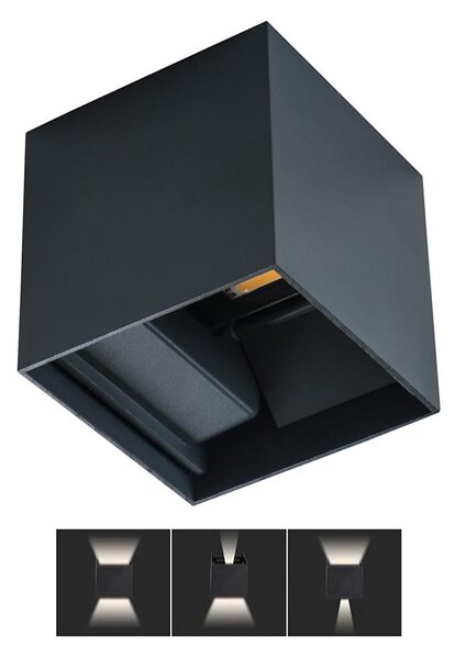 LED Aplică perete exterior REKA LED/7W/230V IP54 negru