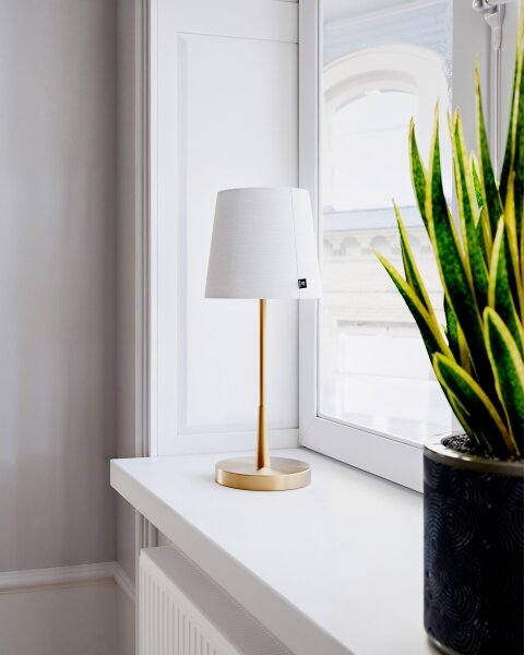 ByRydens 4002730-6501 - Lampă de masă LUMI 1xE27/8W/230V alb/auriu 48,5 cm