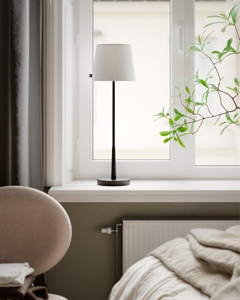 ByRydens 4002740-4002 - Lampă de masă LUMI 1xE27/8W/230V alb/negru 68,5 cm