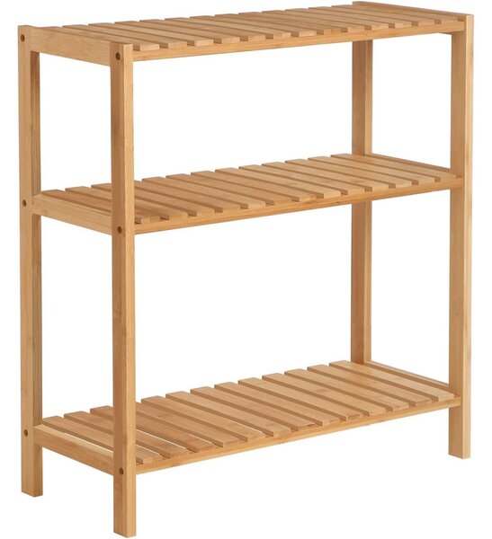 Raft din bambus pentru baie, bucătărie, 3 nivele 59x26x66cm