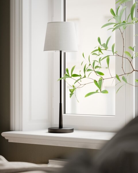 ByRydens 4002740-4002 - Lampă de masă LUMI 1xE27/8W/230V alb/negru 68,5 cm