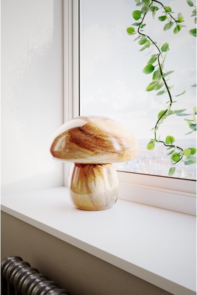 ByRydens 4024540-5507 - Lampă de masă MIRA MUSHROOM 1xE27/8W/230V maro