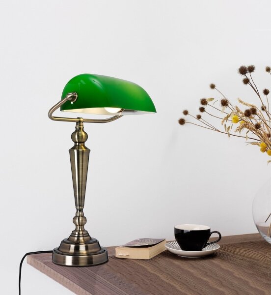 Lampă de birou THE BANKER Cottex B1019AGR 1xE27/60W/230V