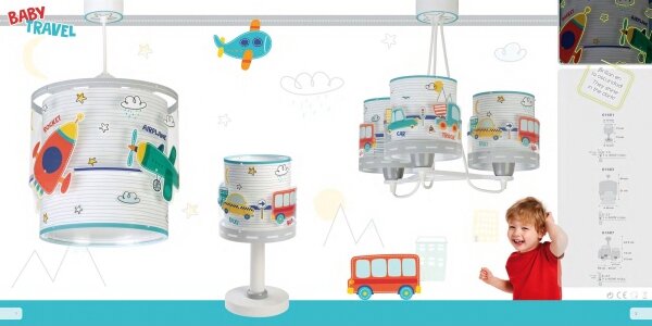 Dalber 61687 - Lustră copii BABY TRAVEL 3xE27/60W/230V