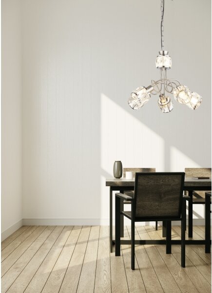 Globo 54356-5H - Candelabru LED KRIS 5xE14/40W/230V + LED/5W pe șir
