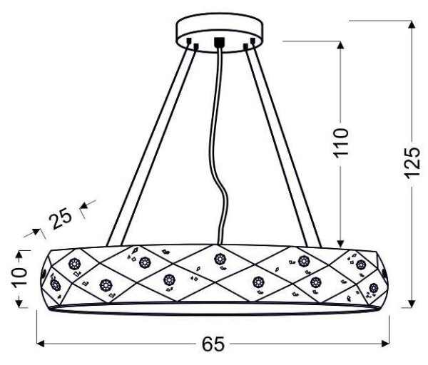 Lustră pe cablu GLANCE 5xG9/40W/230V
