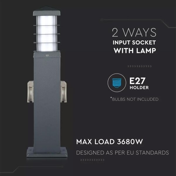 Lampă de exterior cu prize 1xE27/13W/230V IP44