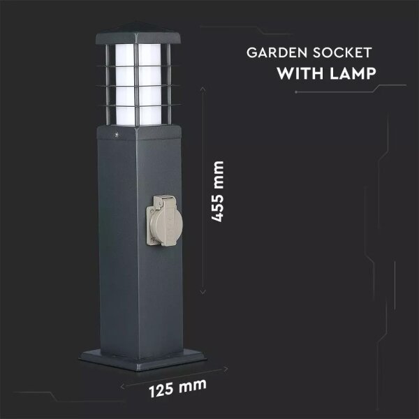Lampă de exterior cu prize 1xE27/13W/230V IP44