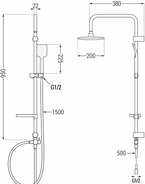 Mexen Sven, set de duș cu duș cu efect de ploaie și robinet termostatic pentru baie NOX, crom, 77350262-00
