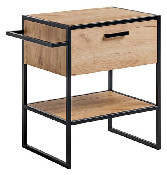 Mască cu blat pentru chiuveta de la baie Brooklin, stejar artizanal auriu/negru (70 cm)