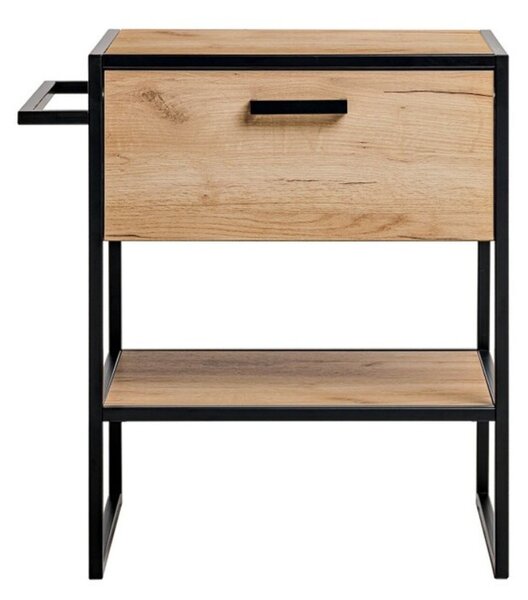 Mască cu blat pentru chiuveta de la baie Brooklin, stejar artizanal auriu/negru (70 cm)