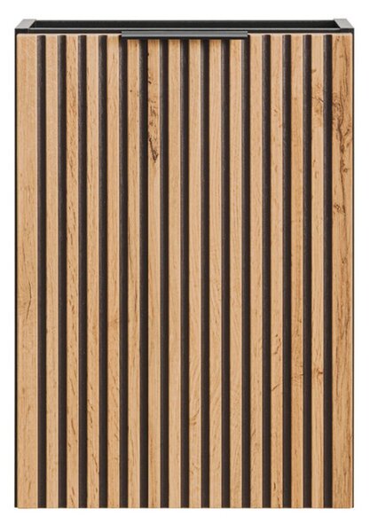 Mască suspendată cu chiuvetă pentru baie Xilo, stejar wotan/negru (40 cm)