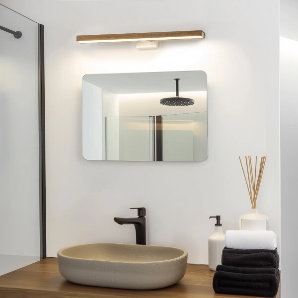 Aplică LED pentru oglindă de baie Brilagi WOODY MIRROR LED/12W/230V IP44 stejar/alb
