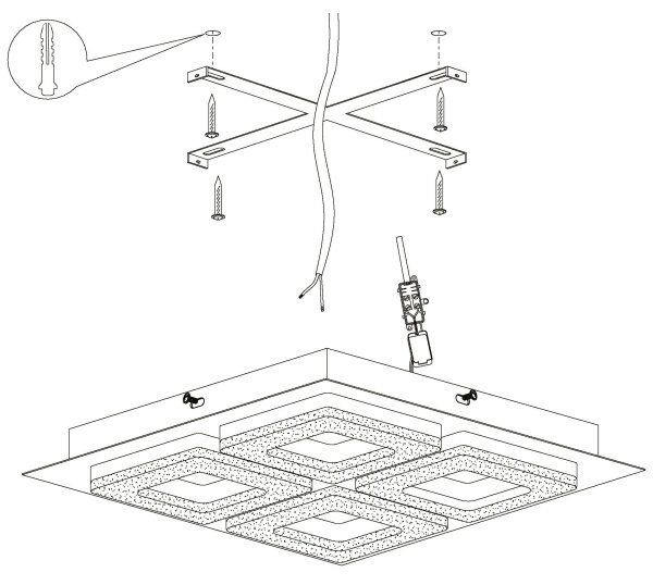 Eglo 99326 - Plafonieră LED FRADELO 4xLED/4W/230V
