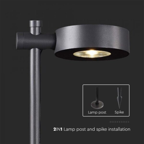 Lampă LED de exterior, 7 W, 230 V, 3000 K, IP65, neagră, 102 cm