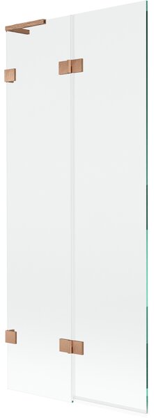 Mexen Lunar L, paravan de cadă cu 2 aripi, stânga, 80 x 150 cm, sticlă transparentă, cupru mat, 897L-080-100-65-00-L