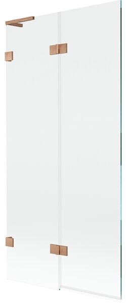 Mexen Lunar L, paravan de cadă cu 2 aripi, stânga, 90 x 150 cm, sticlă transparentă, cupru mat, 897L-090-100-65-00-L
