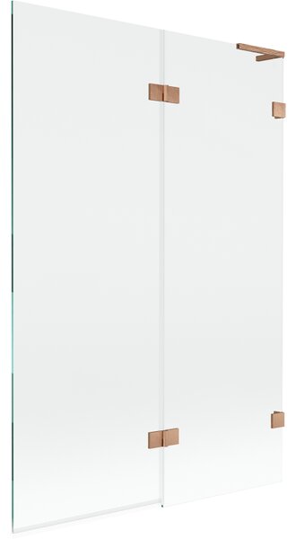 Mexen Lunar L, paravan de baie cu 2 aripi dreapta 120 x 150 cm, sticlă transparentă, cupru mat, 897L-120-100-65-00-P