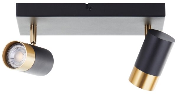 Brilliant - Spot LED COVELO 2x GU10/5W/230V, negru/auriu
