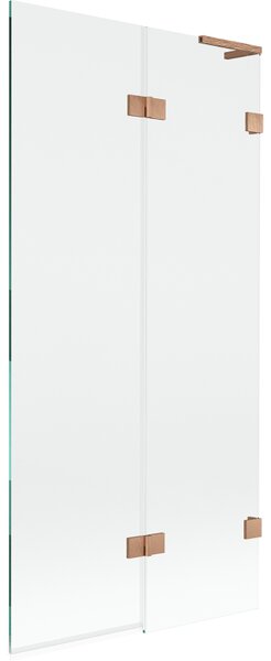 Mexen Lunar L, paravan de baie cu 2 aripi dreapta 90 x 150 cm, sticlă transparentă, cupru mat, 897L-090-100-65-00-P