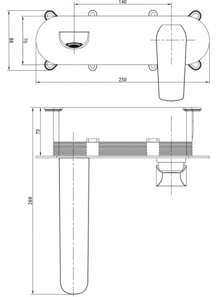 Cersanit City, baterie lavoar ascuns cu BOX, crom, S951-361