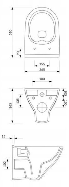 Cersanit Mille - Vas de toaletă suspendat CleanOn cu scaun SLIM cu cădere lentă din duroplast, SET B291, alb, S701-453