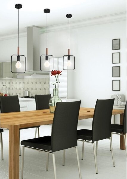 Lustră pe cablu FRAME 1xE27/60W/230V negru