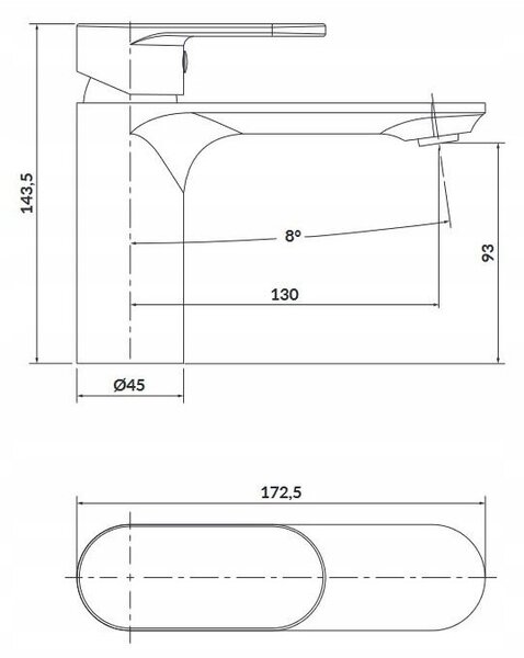 Cersanit Crea, baterie chiuveta, nichel, S951-334