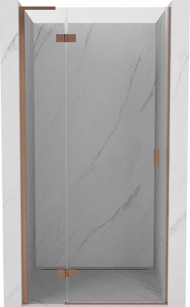 Mexen Mist-H L, ușă de duș cu 1 canat stânga 75 cm, sticlă transparentă, profil mat cupră, 8A5L-075-000-65-00-L