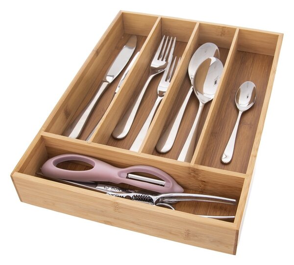 Organizator din bambus pentru tacâmuri pentru sertar 26 x 35 cm - Orion