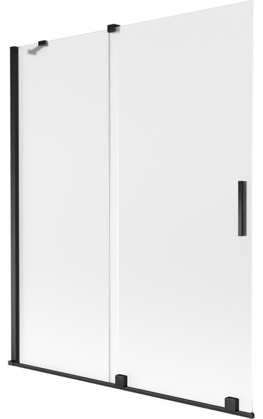 Mexen Velar, paravan de baie glisant cu 2 aripi 140 x 150 cm, sticlă mată 8 mm, negru mat, 896-140-000-31-70