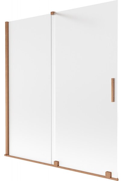 Mexen Velar, paravan de baie glisant cu 2 aripi 150 x 150 cm, sticlă mată 8 mm, cupru mat, 896-150-000-31-65