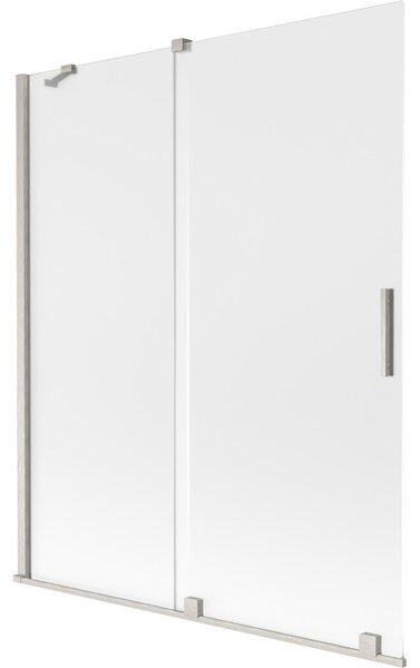 Mexen Velar, paravan de baie glisant cu 2 aripi 140 x 150 cm, sticlă mată 8 mm, oțel periat, 896-140-000-31-97