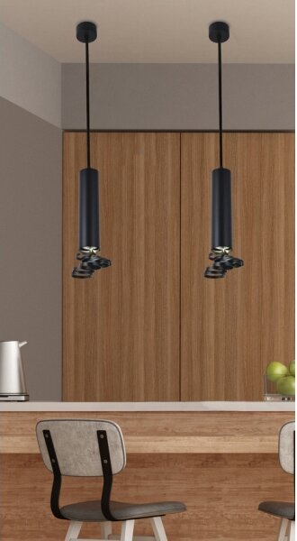 Lustră pe cablu TUBA 1xGU10/50W/230V negru