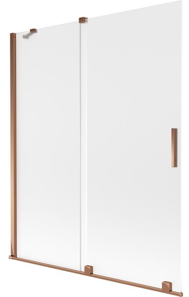 Mexen Velar, paravan de baie glisant cu 2 aripi 140 x 150 cm, sticlă mată 8 mm, aur roz, 896-140-000-31-60