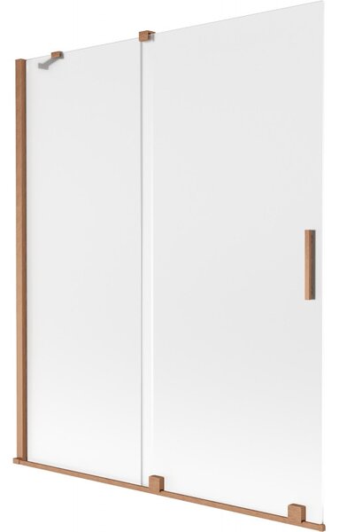 Mexen Velar, paravan de baie glisant cu 2 aripi 140 x 150 cm, sticlă mată 8 mm, cupru mat, 896-140-000-31-65
