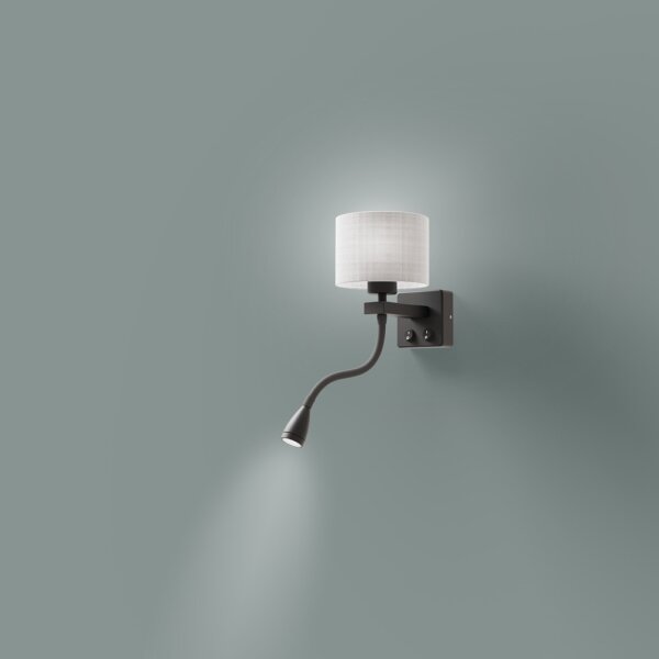 Corp de iluminat LED flexibil POLO 1xE27/40W+LED/2W 230V negru