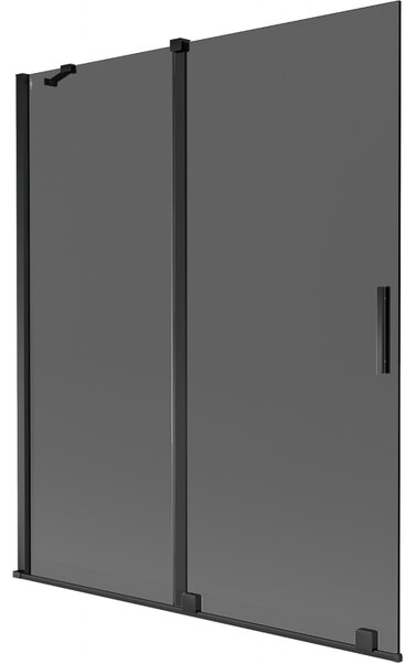 Mexen Velar, paravan de baie glisant cu 2 aripi 140 x 150 cm, sticlă gri 8 mm, negru mat, 896-140-000-41-70