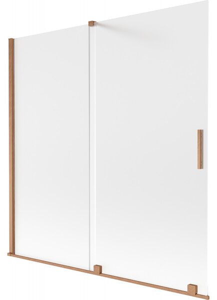 Mexen Velar, paravan de baie glisant cu 2 aripi 160 x 150 cm, sticlă mată 8 mm, cupru mat, 896-160-000-31-65